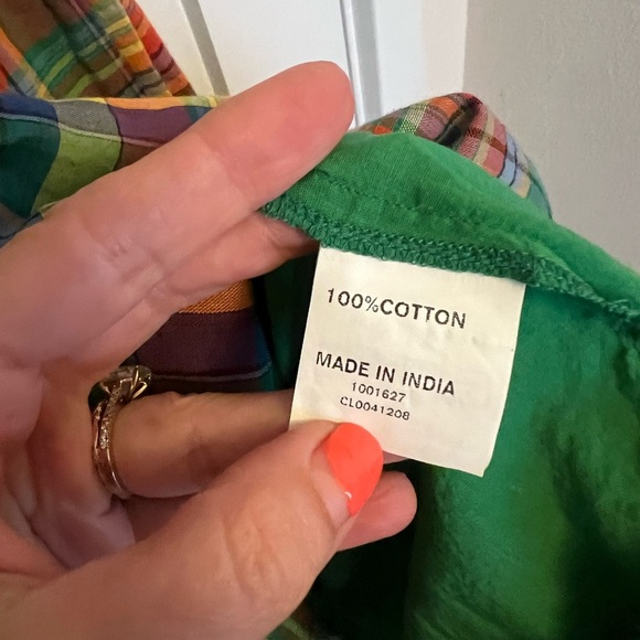 eShakti colorful plaid Sleeveless 100% Cotton Fit and Flare Midi Dress - Picture 4 of 9